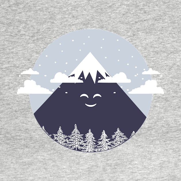 MTN LP - Mountain with snow and smile by StarTshirts